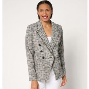 Belle by Kim Gravel Multicolor Tweed Stretch Blazer